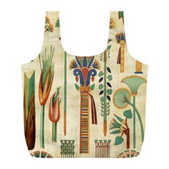 Egyptian Paper Papyrus Hieroglyphs Full Print Recycle Bag (l) by Mog4mog4