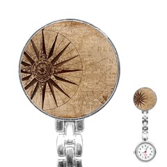 Compass Map Nautical Antique Stainless Steel Nurses Watch by Mog4mog4