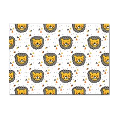 Lion Heads Pattern Design Doodle Sticker A4 (10 Pack) by Mog4mog4