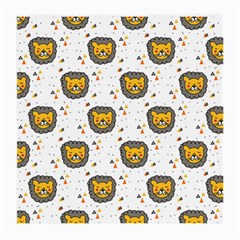 Lion Heads Pattern Design Doodle Medium Glasses Cloth by Mog4mog4