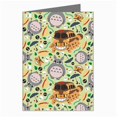 My Neighbor Totoro Pattern Greeting Cards (pkg Of 8) by Mog4mog4