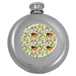 My Neighbor Totoro Pattern Round Hip Flask (5 oz) Front