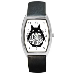 My Neighbor Totoro Black And White Barrel Style Metal Watch by Mog4mog4