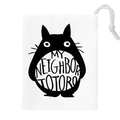 My Neighbor Totoro Black And White Drawstring Pouch (4xl) by Mog4mog4