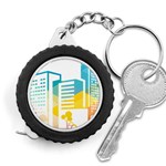 Silhouette Cityscape Building Icon Color City Measuring Tape Front