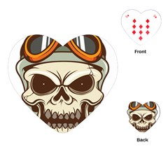 Motorcycle Helmet Skull Clip Art Cranial Skeleton Playing Cards Single Design (heart) by Mog4mog4