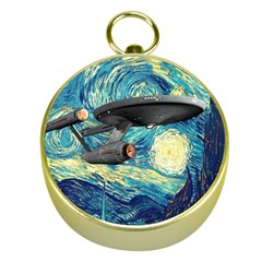 Star Starship The Starry Night Van Gogh Gold Compasses by Mog4mog4