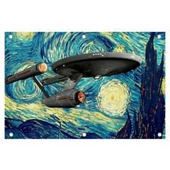 Star Starship The Starry Night Van Gogh Banner And Sign 6  X 4  by Mog4mog4