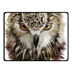 Vector Hand Painted Owl Two Sides Fleece Blanket (small) by Mog4mog4