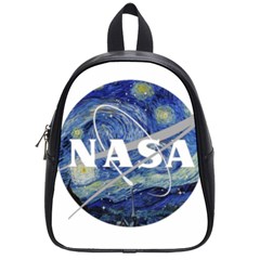 Vincent Van Gogh Starry Night Art Painting Planet Galaxy School Bag (small) by Mog4mog4