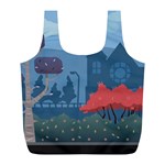 Town Vector Illustration Illustrator City Urban Full Print Recycle Bag (L) Front