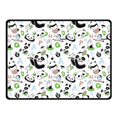 Giant Panda Bear Pattern Two Sides Fleece Blanket (small) by Bakwanart