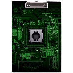 Technology Computer Chip Electronics Industry Circuit Board A4 Acrylic Clipboard by Bakwanart