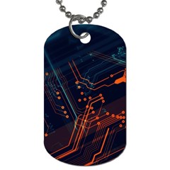 Abstract Colorful Circuit Dog Tag (two Sides) by Bakwanart