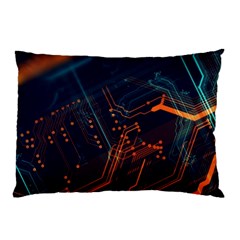 Abstract Colorful Circuit Pillow Case (two Sides) by Bakwanart