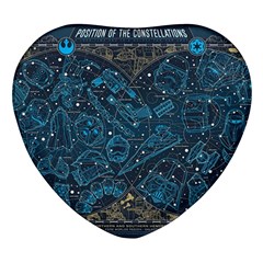 Position Of The Constellations Illustration Star Blue Heart Glass Fridge Magnet (4 Pack) by Bakwanart