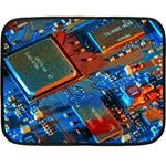 Gray Circuit Board Electronics Electronic Components Microprocessor Two Sides Fleece Blanket (Mini) 35 x27  Blanket Front