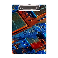 Gray Circuit Board Electronics Electronic Components Microprocessor A5 Acrylic Clipboard by Bakwanart