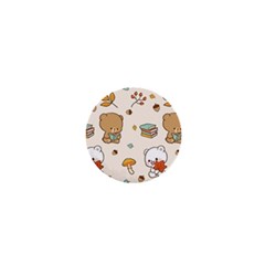 Bear Cartoon Background Pattern Seamless Animal 1  Mini Buttons by 99art