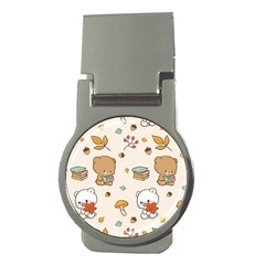 Bear Cartoon Background Pattern Seamless Animal Money Clips (round)  by 99art