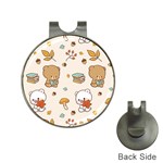 Bear Cartoon Background Pattern Seamless Animal Hat Clips with Golf Markers Front