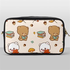 Bear Cartoon Background Pattern Seamless Animal Toiletries Bag (one Side) by 99art