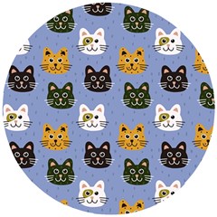 Cat Cat Background Animals Little Cat Pets Kittens Wooden Puzzle Round by 99art