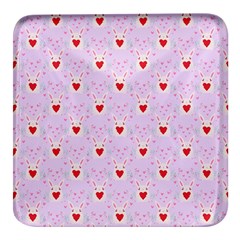 Easter Easter Bunny Hearts Seamless Tile Cute Square Glass Fridge Magnet (4 Pack) by 99art