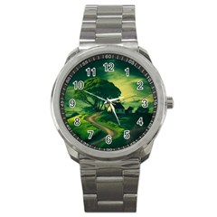 Landscape Scenery Nature Artwork Sport Metal Watch by 99art