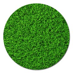 Green Grass Texture Summer Magnet 5  (round) by 99art