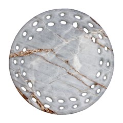 Gray Light Marble Stone Texture Background Ornament (round Filigree) by Vaneshart