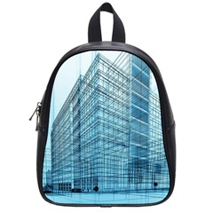 Architecture Blue Drawing Engineering City Modern Building Exterior School Bag (small) by 99art