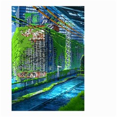 Anime Landscape Apocalyptic Ruins Water City Cityscape Small Garden Flag (two Sides) by 99art