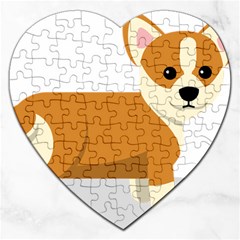 Corgi Dog Puppy Jigsaw Puzzle (heart) by 99art