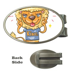 Animation-lion-animals-king-cool Money Clips (oval)  by 99art