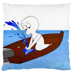 Spirit-boat-funny-comic-graphic Large Premium Plush Fleece Cushion Case (one Side) by 99art