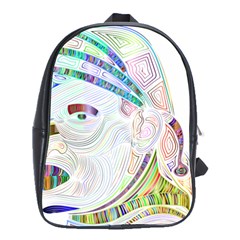 Maasai-man-people-abstract School Bag (large) by 99art