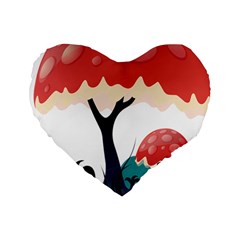 Tree-art-trunk-artwork-cartoon Standard 16  Premium Heart Shape Cushions by 99art