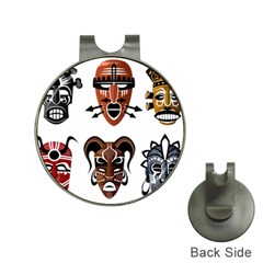 Tribal-masks-african-culture-set Hat Clips With Golf Markers by 99art