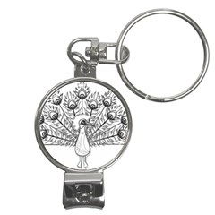 Peacock-plumage-display-bird Nail Clippers Key Chain by 99art