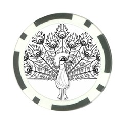 Peacock-plumage-display-bird Poker Chip Card Guard by 99art