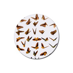 Butterfly Butterflies Insect Swarm Rubber Coaster (round) by 99art