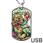 Scooter-motorcycle-graffiti Dog Tag USB Flash (Two Sides) Front