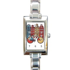 Amsterdam Graphic Design Poster Illustration Rectangle Italian Charm Watch by 99art