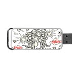 Drawing Clip Art Hand Painted Abstract Creative Space Squid Radio Portable USB Flash (One Side) Front