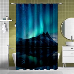 Aurora Borealis Mountain Reflection Shower Curtain 48  X 72  (small)  by B30l