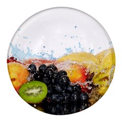 Variety Of Fruit Water Berry Food Splash Kiwi Grape Round Glass Fridge Magnet (4 Pack) by B30l