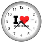 I love boysenberry  Wall Clock (Silver) Front