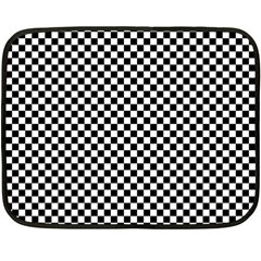 Black And White Checkerboard Background Board Checker Two Sides Fleece Blanket (mini) by Cowasu