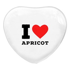 I Love Apricot  Heart Glass Fridge Magnet (4 Pack) by ilovewhateva